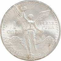 (1982) Монета Мексика 1982 год 1 унция   Серебро Ag 999  UNC